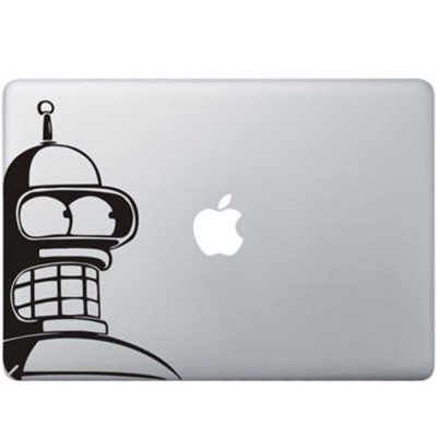 Futurama Bender MacBook Sticker Zwarte Stickers